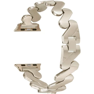 Apple Watch 7 6 Se 5 4 3 2 1 - 45 / 44 / 42 mm Uyumlu Metal Kordon Zikzak Bilezik Çelik Kayış