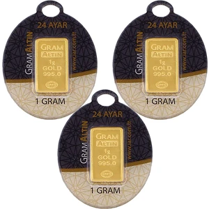 3 Adet 1 gr 24 Ayar Gram Altın