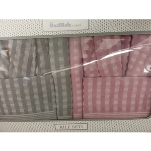 Plus Aile Bornoz Seti Gri - Kiremit M - L