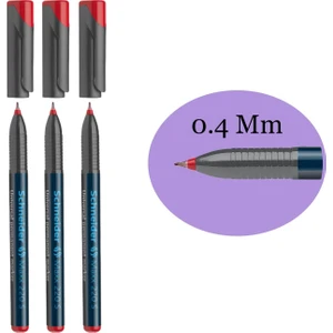 Maxx 220 S 0.4 mm Asetat Kalemi 3 Lü Set Kırmızı