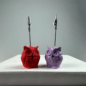 Oasis Decoration Baykuş Not Tutucu 2'li Set (Lila - Mercan)