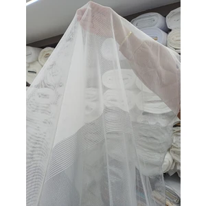 Stay Home Etekleri Kurşunlu Düz Pilesiz Dikey Desen Tül Perde