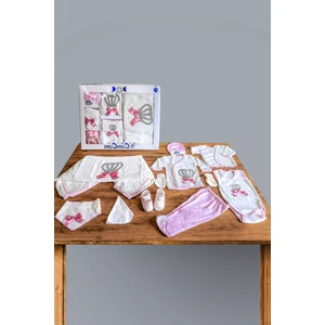 Yenidoğan Pembe Kız Bebek Kıyafeti 10 Parça Taşlı Hastane Çıkışı