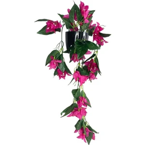 Yapay Çiçek Saksıda Sarkan Begonvil Fuşya 3 Dal Bodrum Çiçeği 60*23CM