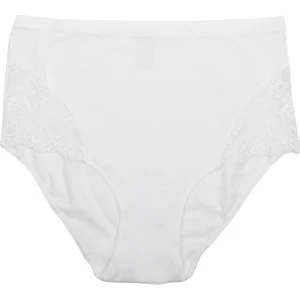 Magic Form 626 Geniş Kenarlı Penye Kumaşlı Az Dantelli Normal Külot - Beyaz