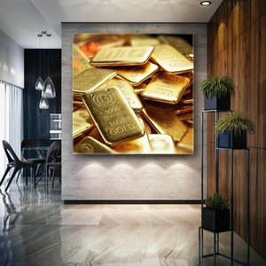 Altın Külçeleri Gold Kuyumcu Dekor Kanvas Tablo