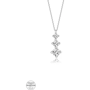 Twem Silver Swarovski Taşlı Üçtaş Tektaş Kadın Gümüş Kolye