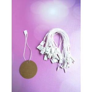 Tuğset Etiket Kilitli Ip Renkli Asmalı Etiket Bağlama Ipi Lock String Tag Rope 100 Adet Beyaz