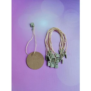 Tuğset Etiket Kilitli Ip Renkli Asmalı Etiket Bağlama Ipi Lock String Tag Rope 100 Adet Gold