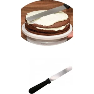 Düz Pasta Sıvama Paleti Spatulası Oval Uçlu 15 cm