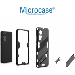 Xiaomi 12T / 12T Pro / K50 Ultra Matrix Serisi Armor Standlı Kılıf - Siyah AL3416