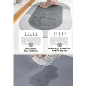 Luti Concept Süper Su Emici Kaymaz Tabanlı Oval Banyo Paspası
