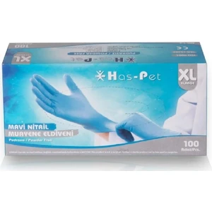Has-Pet Mavi Nitril Pudrasız Eldiven 100'lü