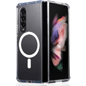 Samsung Galaxy Z Fold4 Magsafe Manyetik Köşe Korumalı Yarı Esnek Plastik Kılıf - AL3171