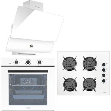 Luxell 88 Litre Süper Kristal Beyaz Ankastre Set New