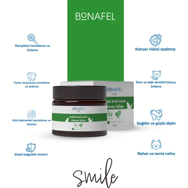 Bonafel Ağız Sağlığı Çiğneme Tableti 100 gr (50 Tablet) Parazit Temizleme ve Önleme