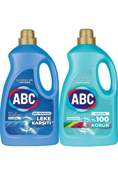 Abc Sıvı Çamaşır Deterjanı Leke Karşıtı& Renkliler 2 Li