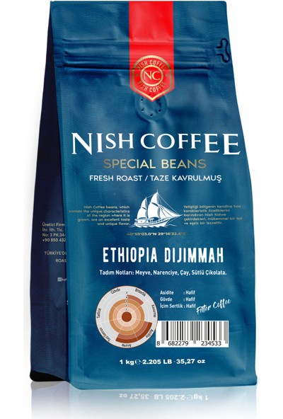 Filtre Kahve Nish Etiyopya Dijimmah 1 kg
