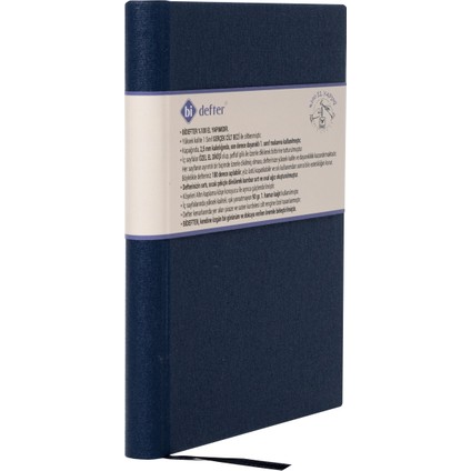 Çizgili Defter - %100 El Yapımı, El Dikişi (İplik Dikiş) Özel Tasarım – 1 Sınıf Viskon Kumaş ile ciltlenmiştir. “Benzersiz Ürün” A/5 Lacivert