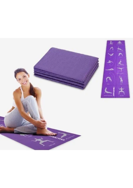 4mm Pvc Katlanabilir Yoga Mat Kaymaz Katlanır Mavi