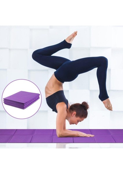 4mm Pvc Katlanabilir Yoga Mat Kaymaz Katlanır Mavi