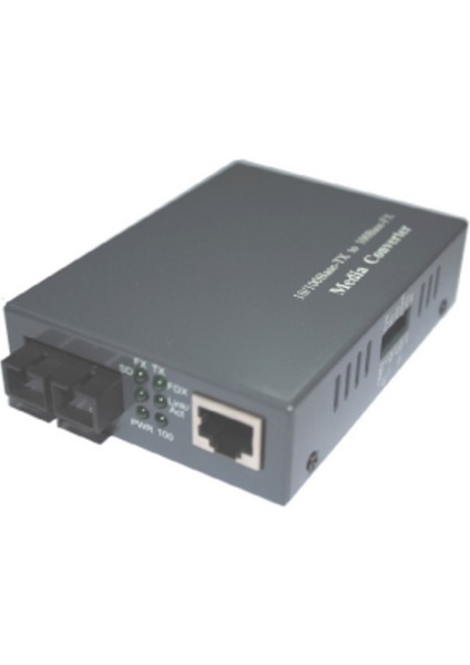 Foptek 10/100/1000 Single Mod Fiber Ethernet Medya Dönüştürücü