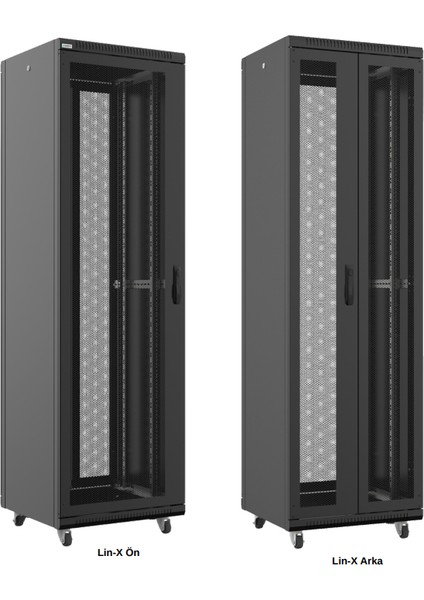 36U 19" Mıtra Foptek 600X1000X1786 Lın-Xs Serısı Server Kabınet W:600MM D:1000MM On/arka %63 Perfore Kapak