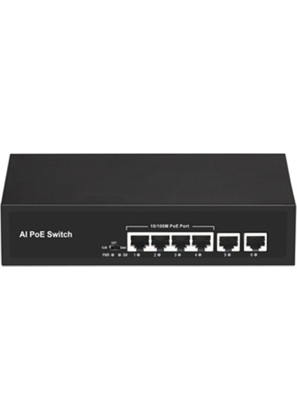 -4P2U 4 Bağlantı Noktası 10/100M Poe Anahtarları + 2 Uplink 100M Ethernet Bağlantı Noktası , Af/at Standart, Her Bağlantı Noktası 15,4W/30W.DAHILI Güç Kaynağı 52V1,25A 65W
