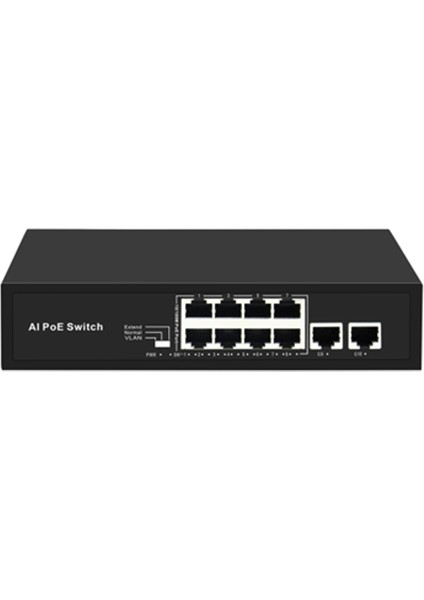 -8P2U 8 Bağlantı Noktası 10/100M Poe Anahtarları + 2 Uplink 100M Ethernet Bağlantı Noktası , Af/at Standardı, Her Bağlantı Noktası 15,4 W/30 W .dahili Güç Kaynağı 52V2,3A 120W