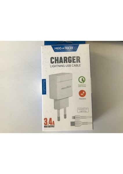 Cc-03 3.4A Lightning USB Kablo + Ev Şarj Adaptörü Hızlı Şarj