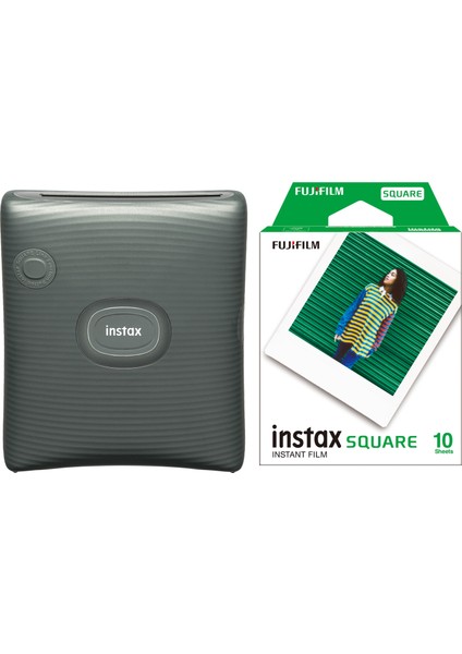 Instax Sq Link Yeşil Ex D Akıllı Telefon Yazıcısı ve 10'lu Film