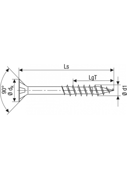 Ahşap Konstrüksiyon Vidası, 10 x 320 Mm, 50 Adet, Yarım Dişli, Havşa Başlı, T-Star Plus T50, 4kesici Uçlu, Wırox Kaplama