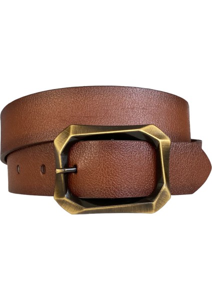 Deri, Efsane Gold Fırçalı Tokalı, Kahverengi Kadın Kot Kemeri 4 cm fırsatları