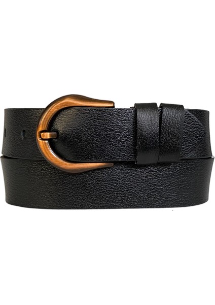 Deri, Efsane Bakır Rengi Tokalı, Siyah Kadın Kot Kemeri 4 cm modelleri