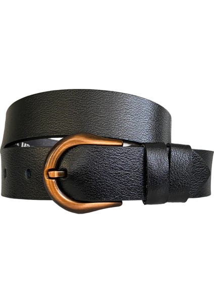 Deri, Efsane Bakır Rengi Tokalı, Siyah Kadın Kot Kemeri 4 cm indirimleri