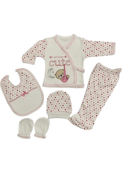 Bebe 5li Hastane Çıkış Yeni Doğan Zıbın Set Cute Pembe