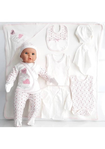 Bebe 11LI Hastane Çıkışı Zıbın Set Pembe Tavşan