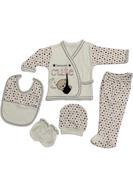 Bebe 5 Parca Yeni Dogan Hastane Cıkışı Zıbın Set Lacivert Cute