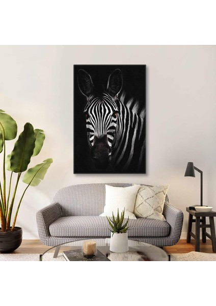 Zebra Çizgili Asil Hayvan Orman Doğa Kanvas Tablo