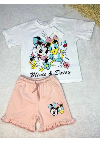 Kız Çocuk Minnie Daisy Baskılı Ikili Takım10