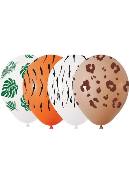 Safari Teması Karışık Renk Latex Balon 10 Adet