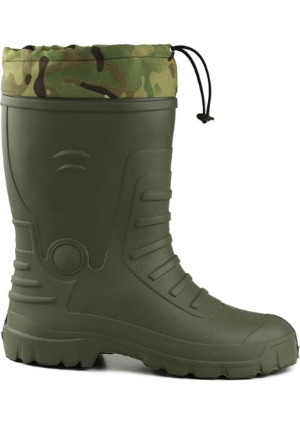 Su Geçirmez Hafif Kaucuk Çizme Haki Corablı
