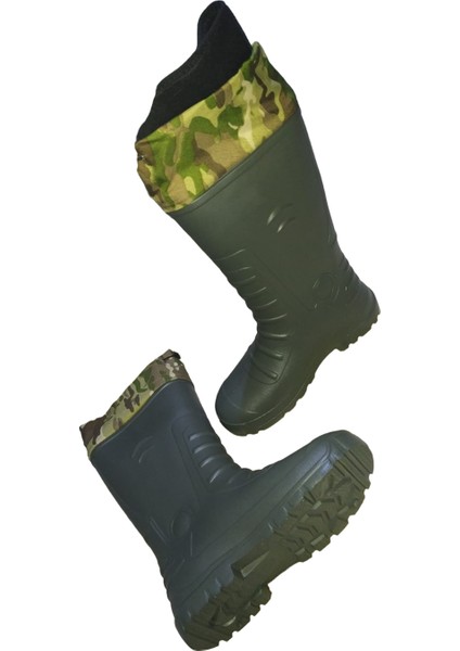 Su Geçirmez Hafif Kaucuk Çizme Haki Corablı modelleri
