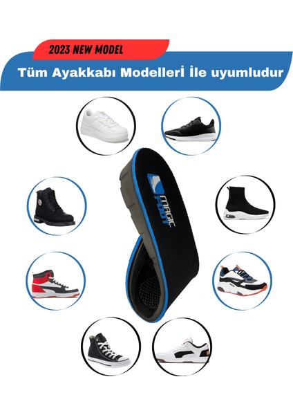 Magic Foot +3 cm Boy Uzatıcı Tabanlık Geliştirilmiş Tüm Ayakkabılarda Uyumlu Gizli Boy Yükseltici