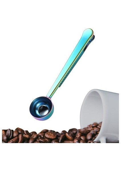 Buffer® Mandallı Kahve Ölçü Kaşığı Renkli Çok Fonksiyonlu Paslanmaz Çelik Kaşık