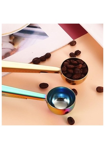 Buffer® Mandallı Kahve Ölçü Kaşığı Renkli Çok Fonksiyonlu Paslanmaz Çelik Kaşık
