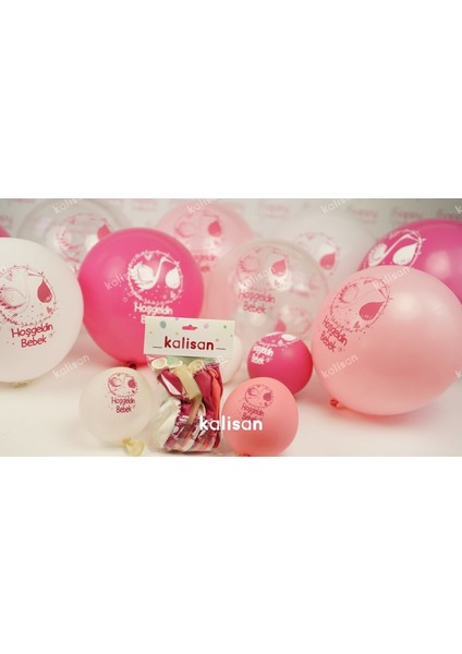 Hoşgeldin Bebek Balon, 30CM x 8 Adet - Pembe