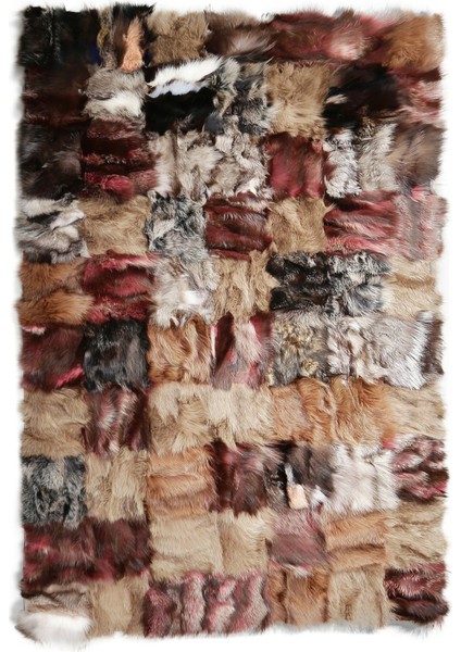 Çok Renkli Doğal Patchwork Doğal Kürk Halı 200 x 300 cm fiyatları