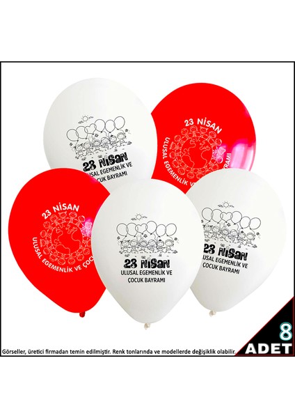 23 Nisan Baskılı 30CM Balon - 8 Adet