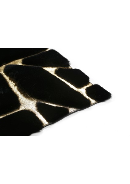 Gold Varaklı Siyah Peluş Halı 120 x 180 cm modelleri